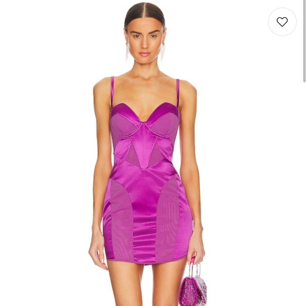 Fleur du Mal Fuchsia Corset Mini Dress